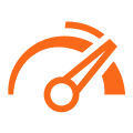 A speedometer shape structure in orange color